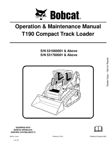 bobcat skid steer t190 weight|t190 bobcat manual.